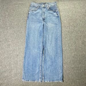 H&M Divided Jeans Womens Size 6 Blue Light Wash Baggy Wide Leg Denim Y2K